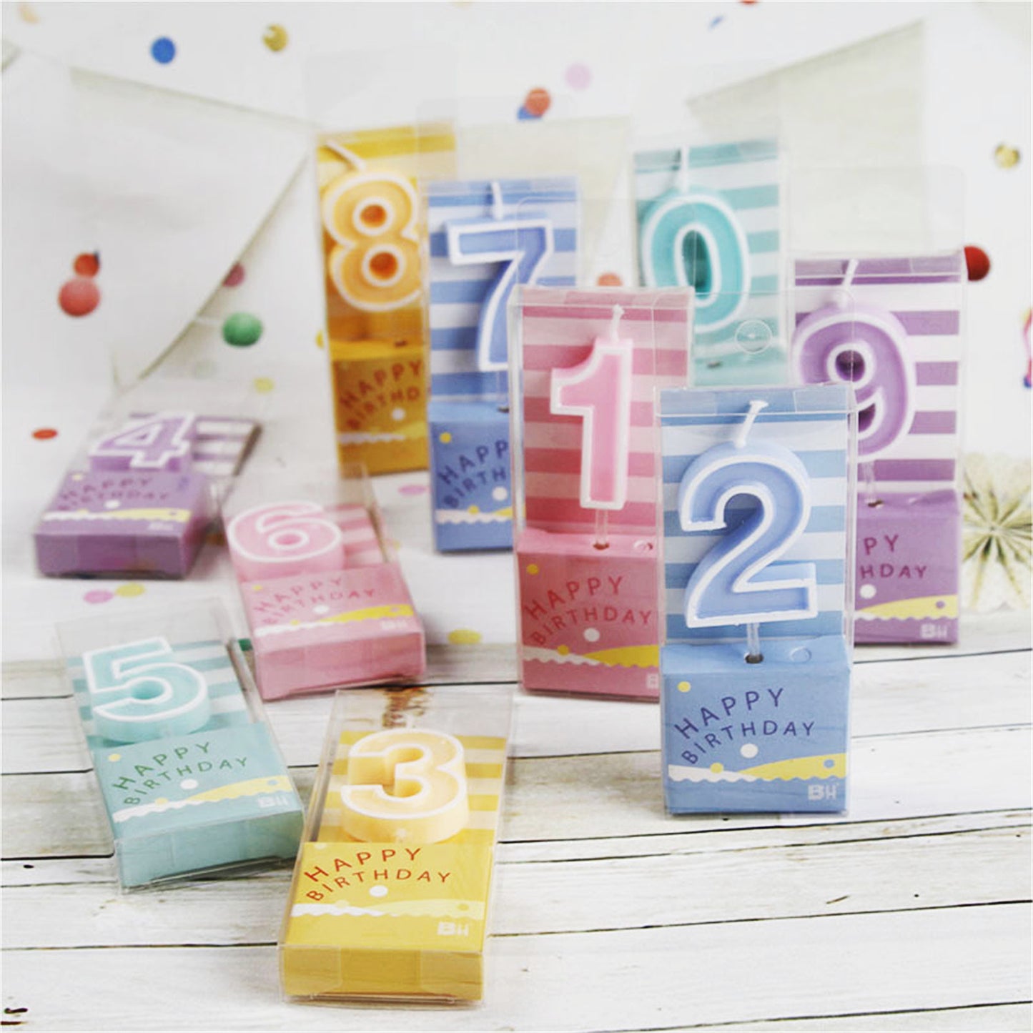Net red fruit color number candle
