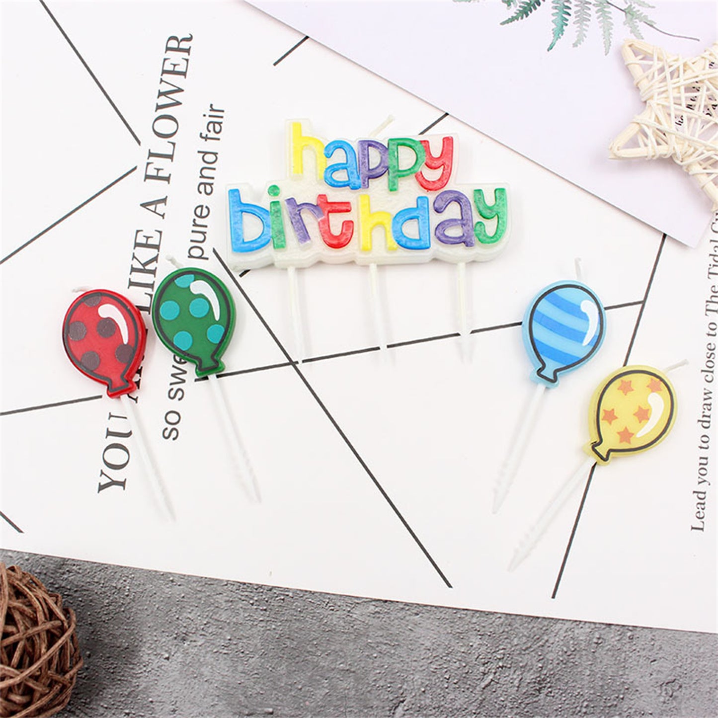 Happy birthday letter candle balloon set candle