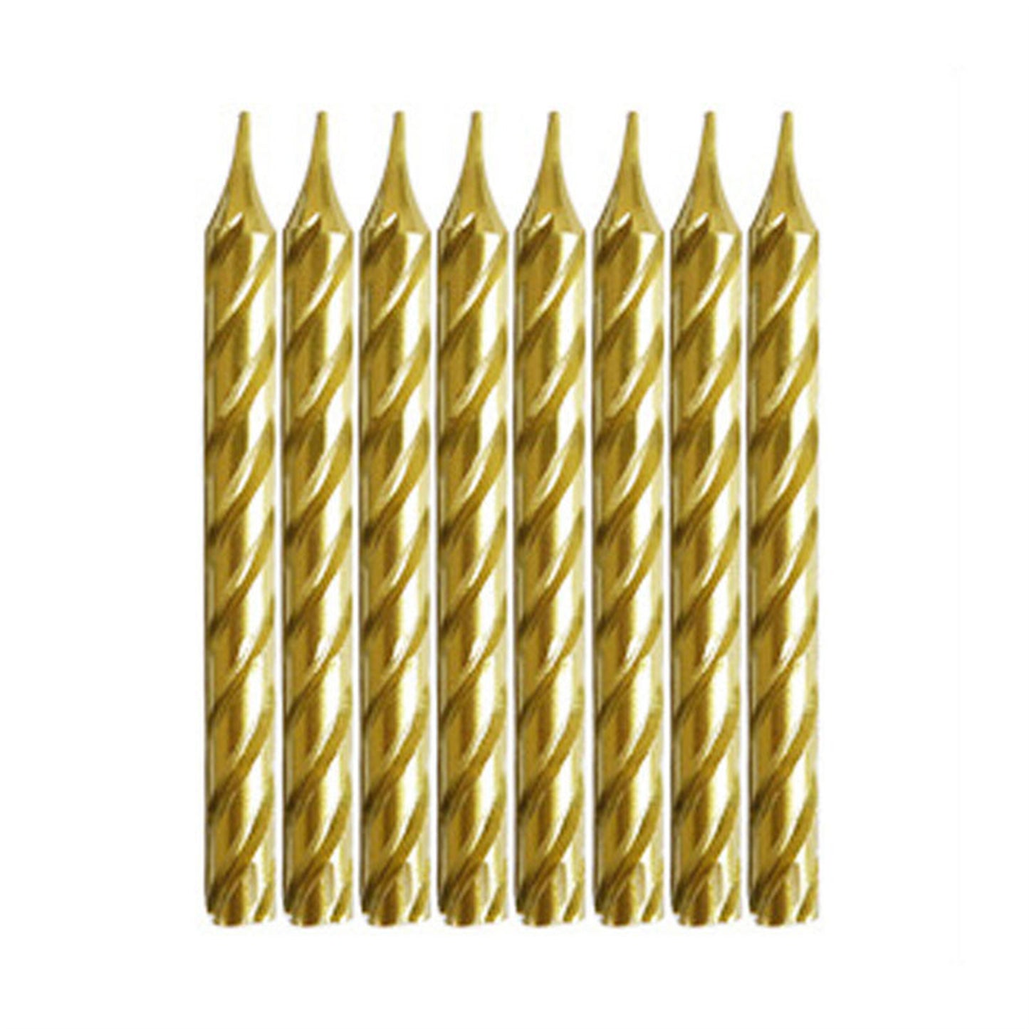 Gold-plated threaded candle 12pcs