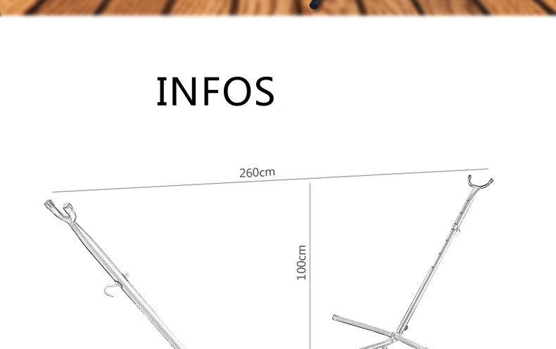 Indoor adult single double hammock support outdoor courtyard leisure hammock frame iron pipe hammock iron frame