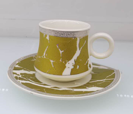 Multi Colors 100 ML Coffee cup 6 cup 6 dish