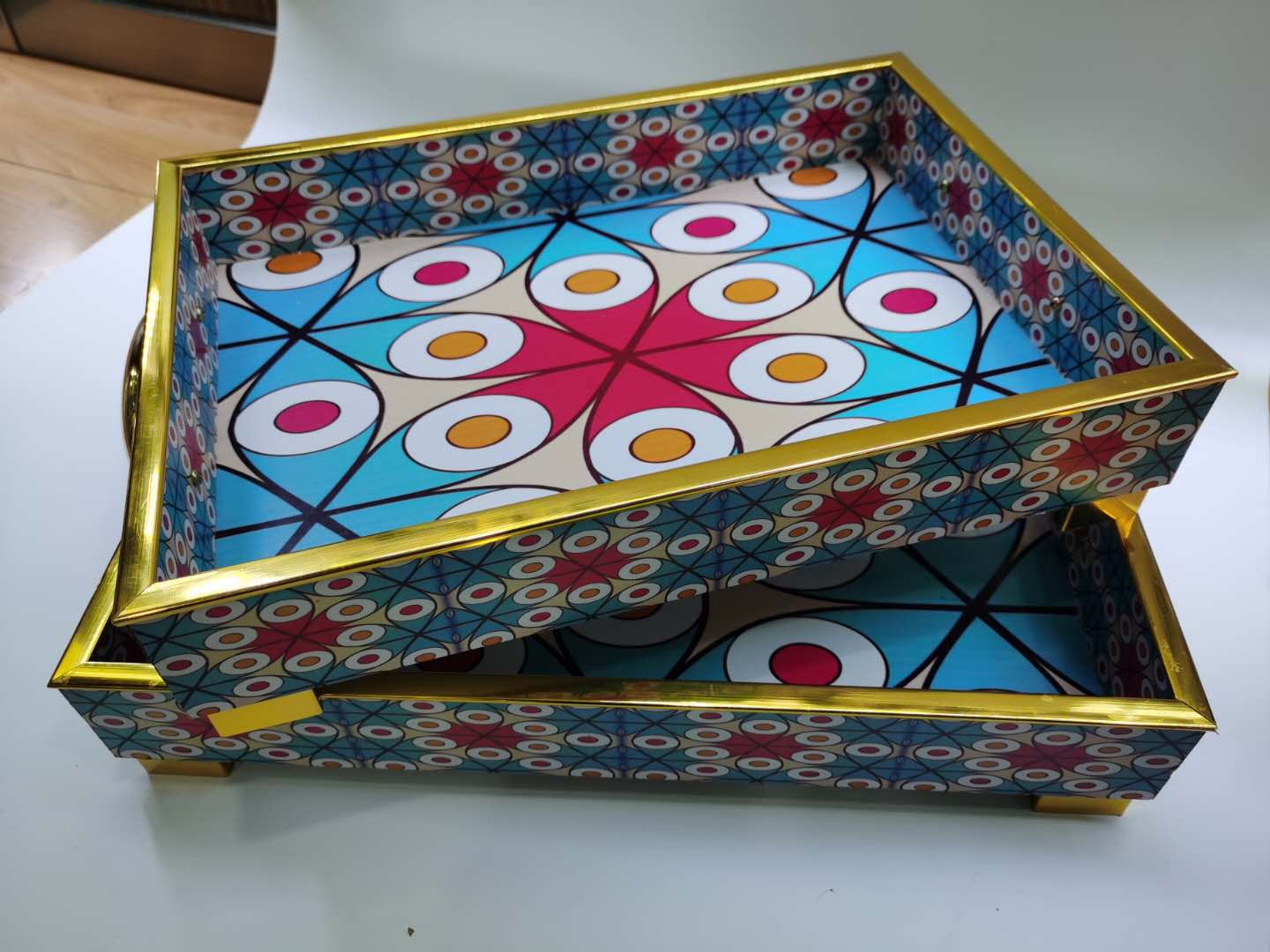 Wood plastic board tray