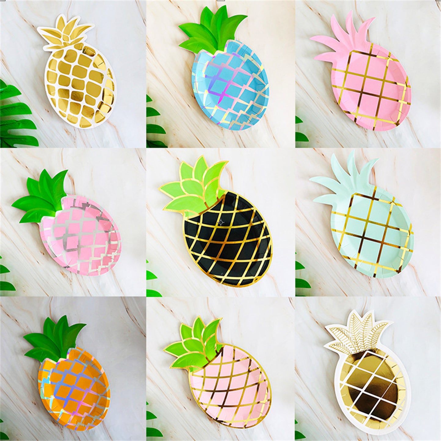 Hot gilded pineapple disposable fruit paper plate