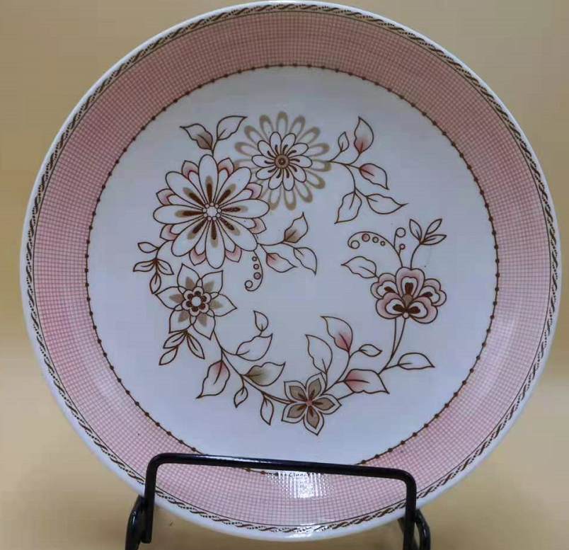 Flower ceramic plate and bowl