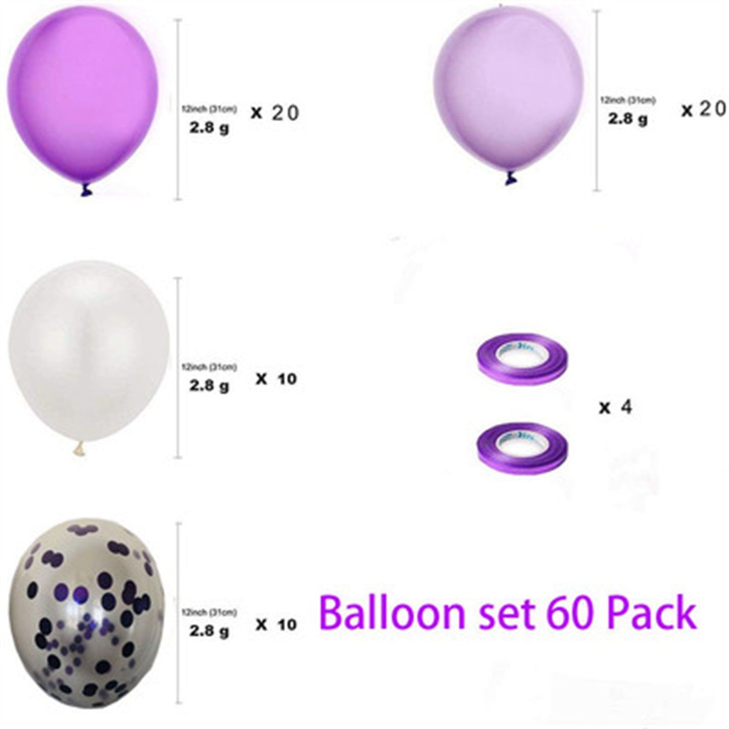 Latex Balloon Set Colored Paper Balloon