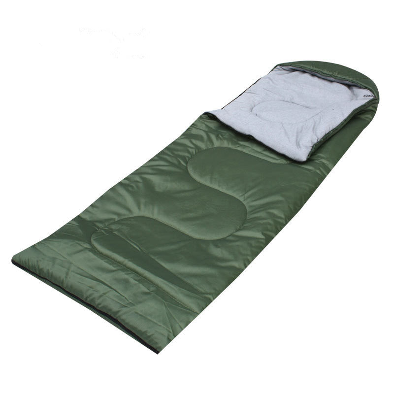 Military green sleeping bag adult spring and autumn warm individual camping outdoor supplies training sleeping bag