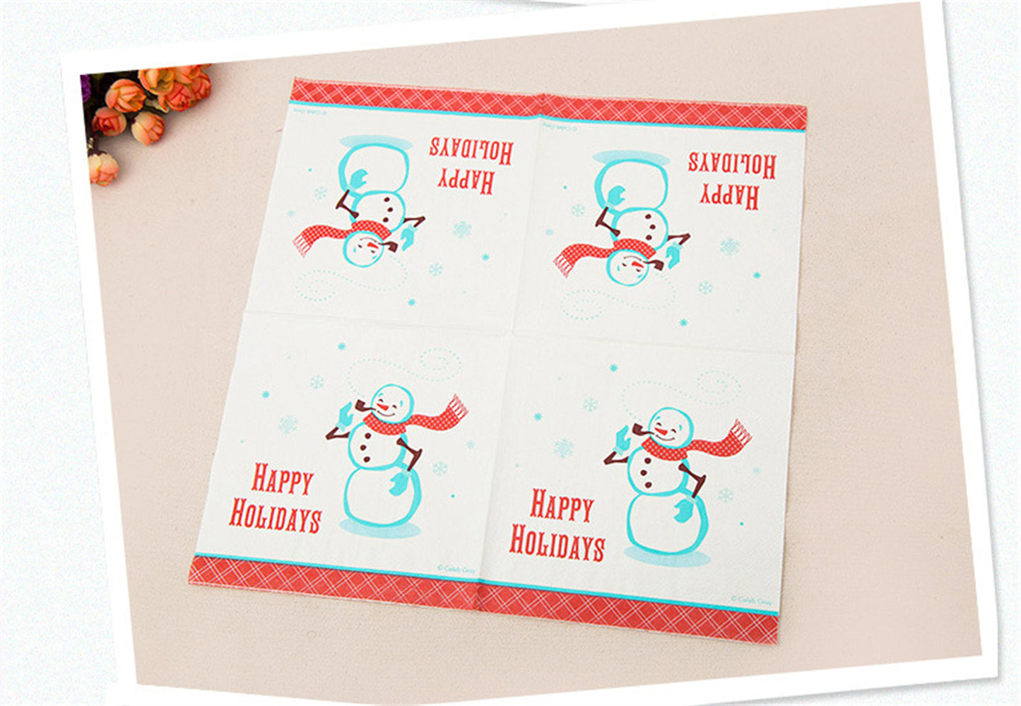 Snowman printing paper towel