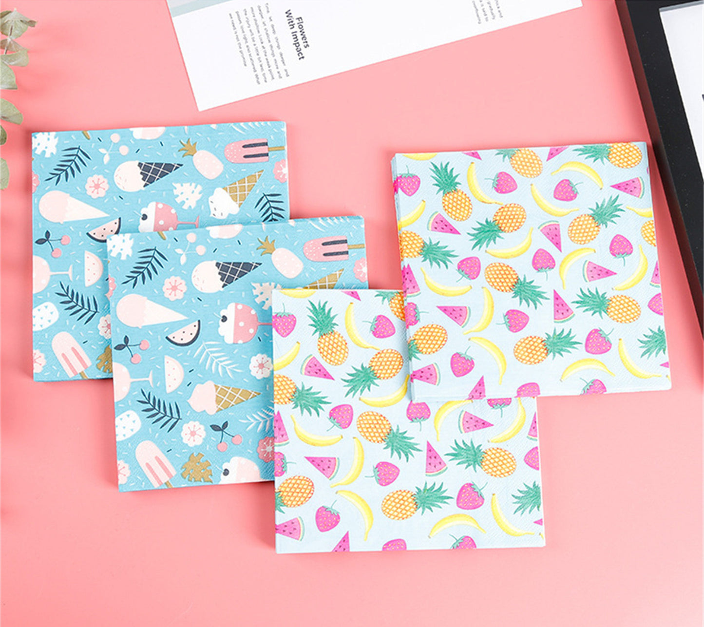 Fruit-printed napkin
