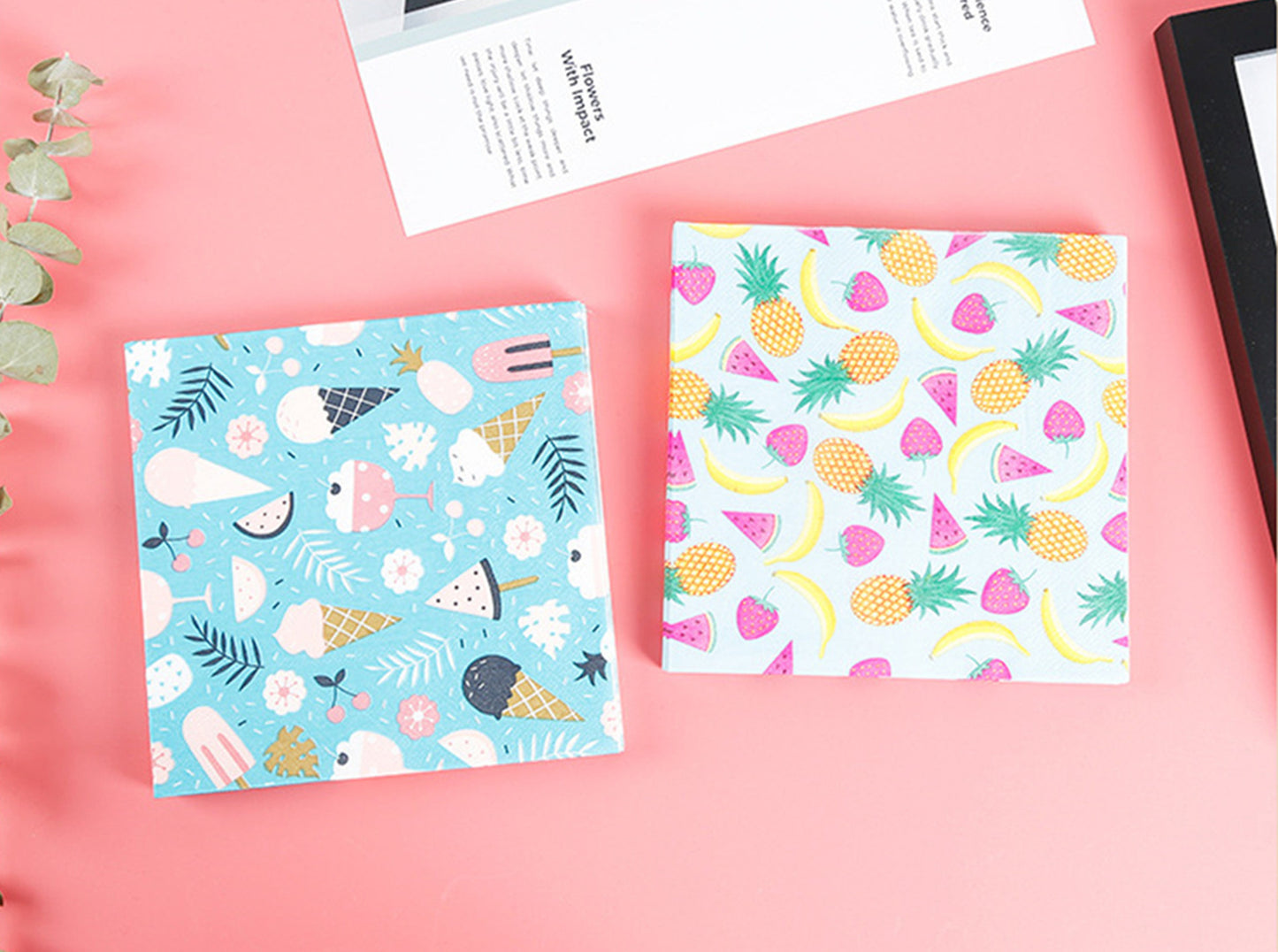 Fruit-printed napkin
