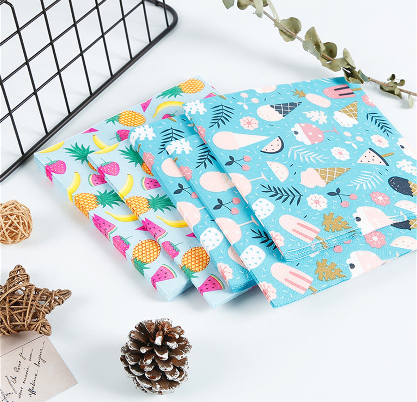 Fruit-printed napkin