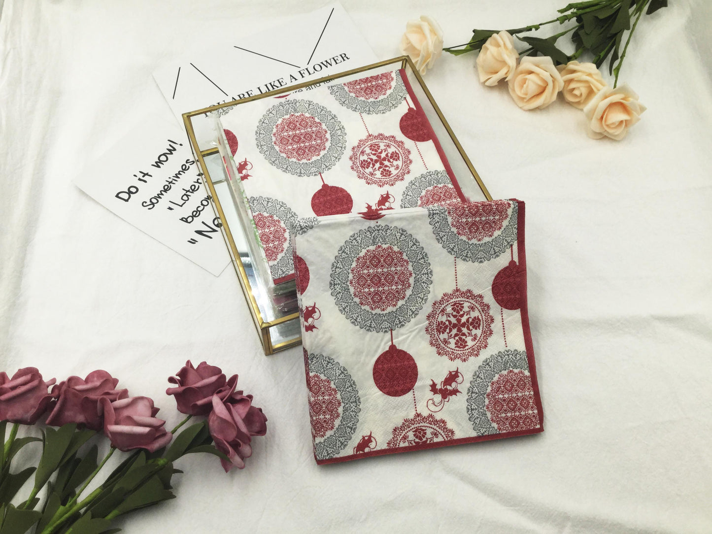 Printed flower tissue