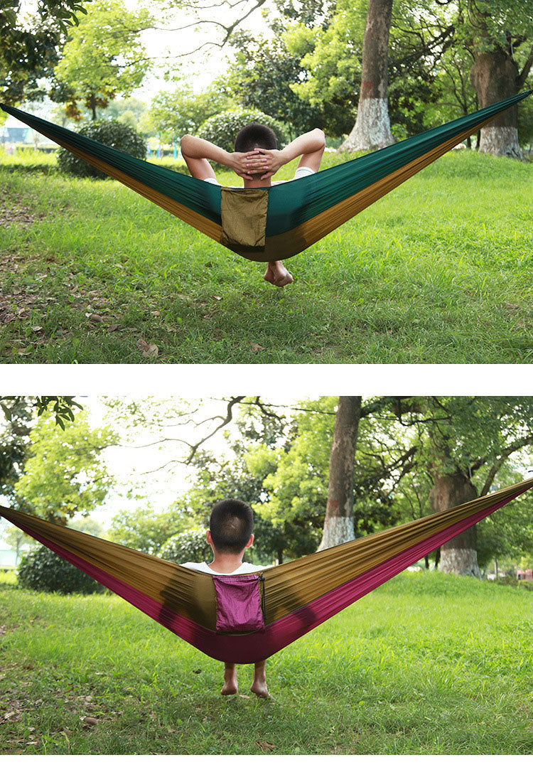 Outdoor nylon parachute cloth hammock single or double camping riding indoor leisure swing hanging chair