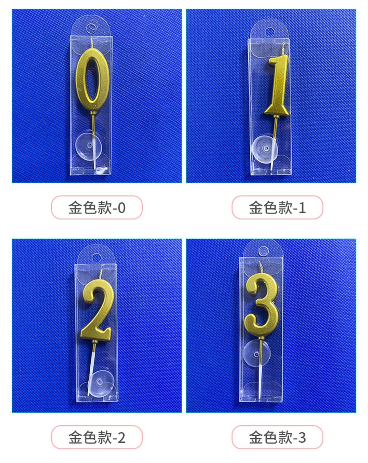 Gold-plated number birthday candle