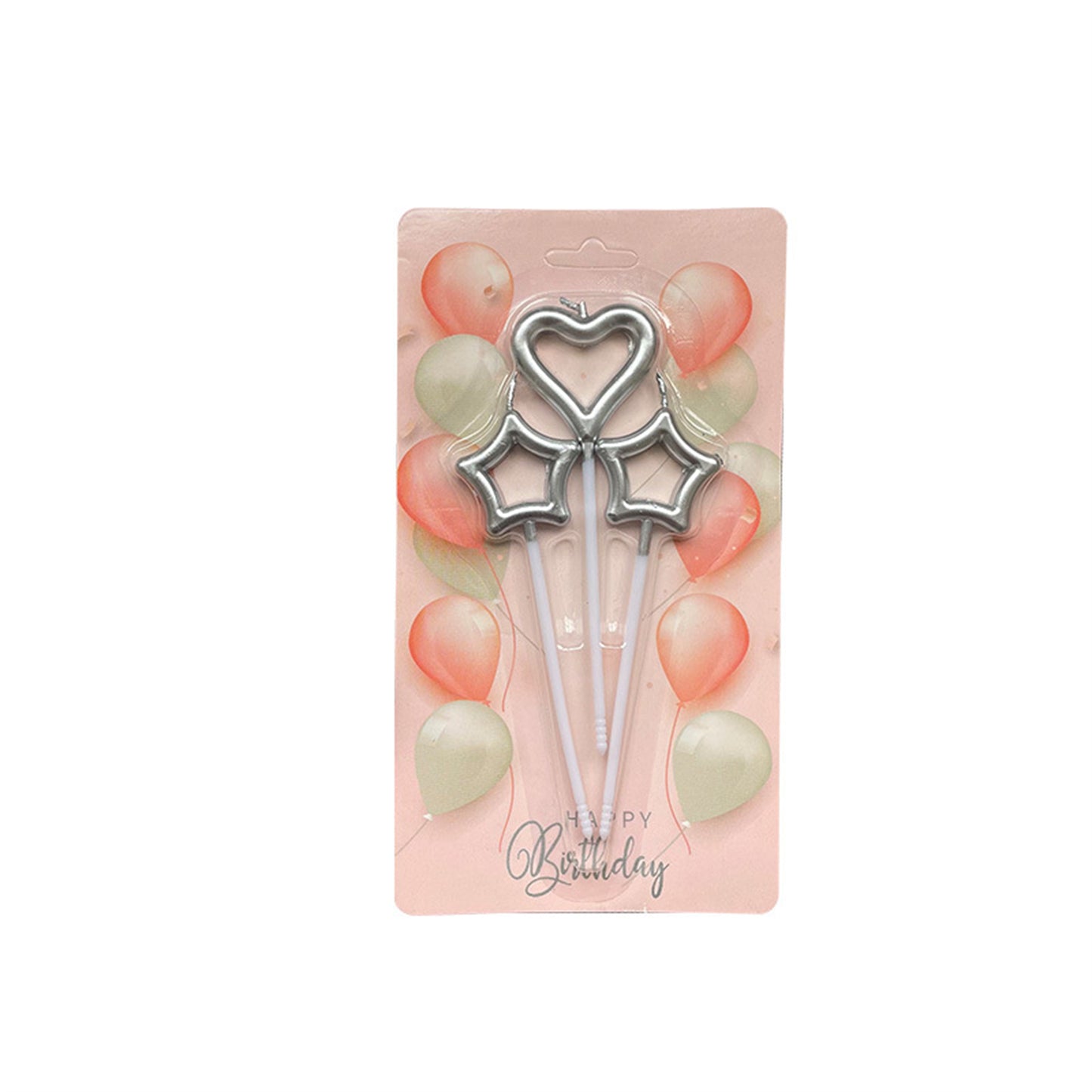 Gold-plated star love heart-shaped candle