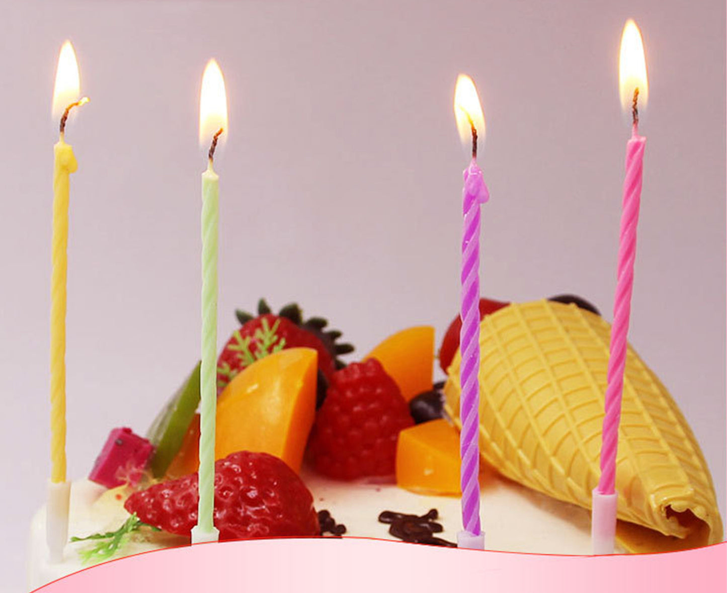 Long support spiral candle 12pcs