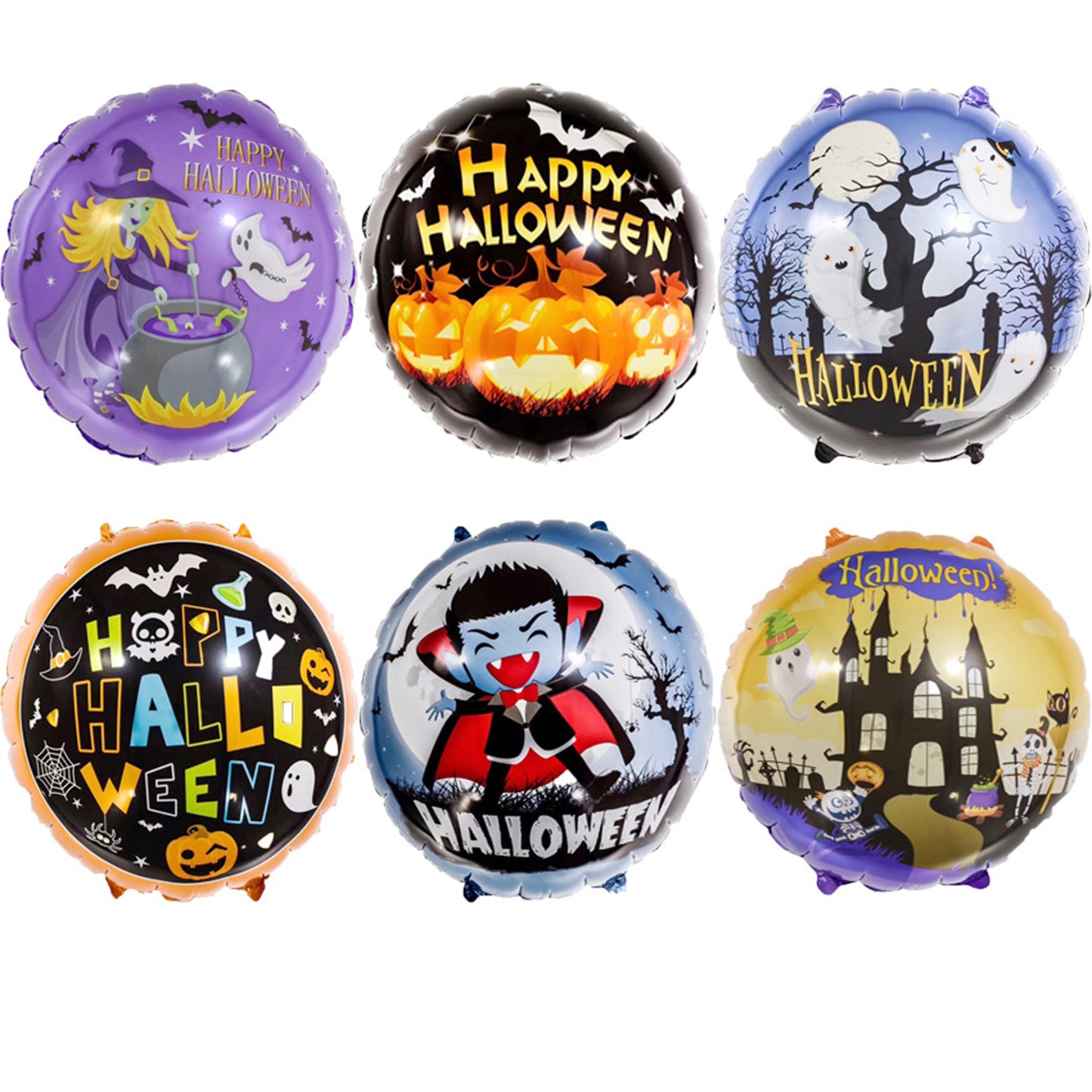 Round Halloween aluminum film balloon