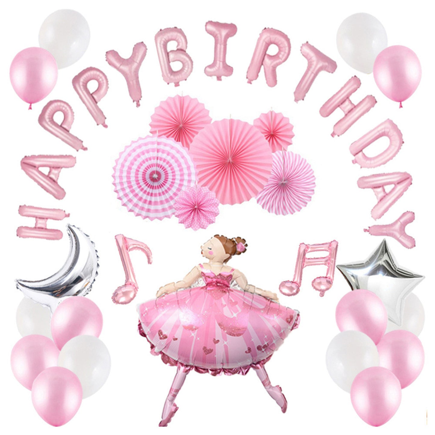 New ballet girl balloon combination note balloon girl birthday celebration room layout latex balloon
