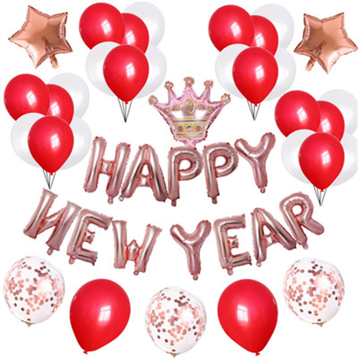 New Year celebration letters Happy New Year aluminum balloon set new year party decoration 16 inch balloon