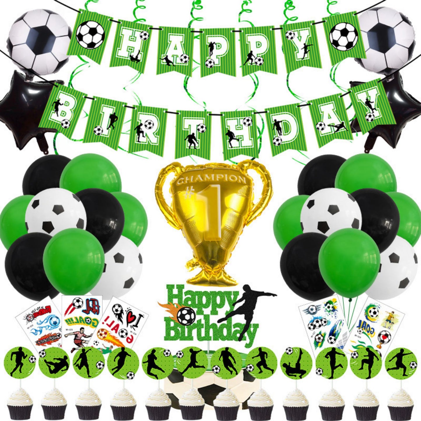 Football Hercules cup aluminum film balloon set