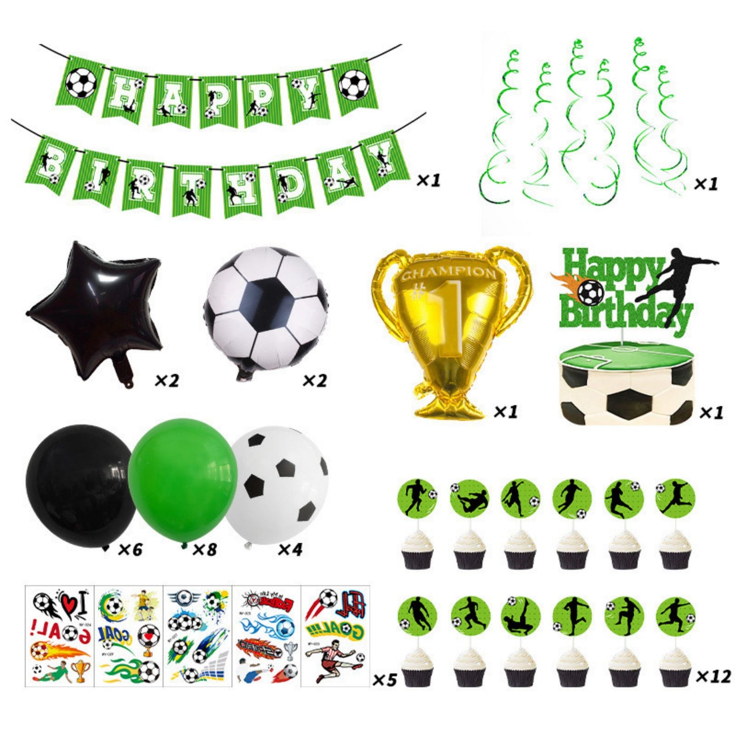 Football Hercules cup aluminum film balloon set