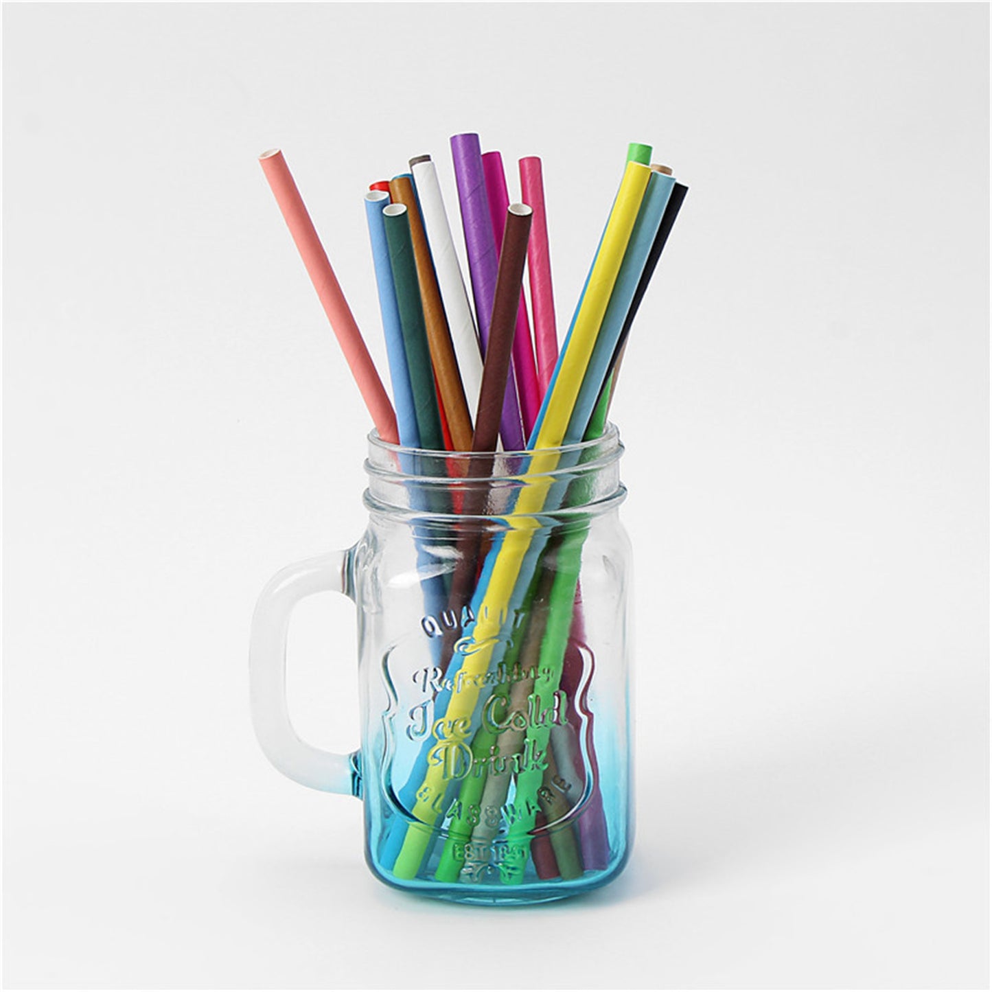 Solid color paper straw