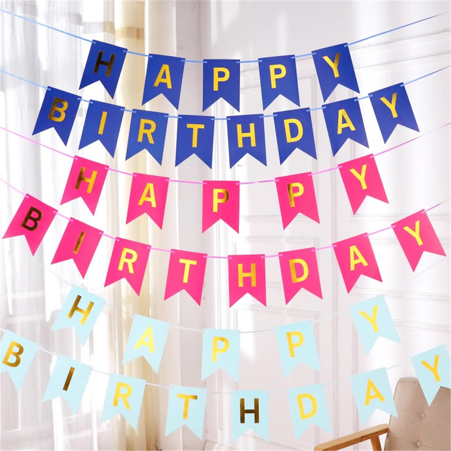 HAPPY BIRTHDAY Letter flag Birthday flag