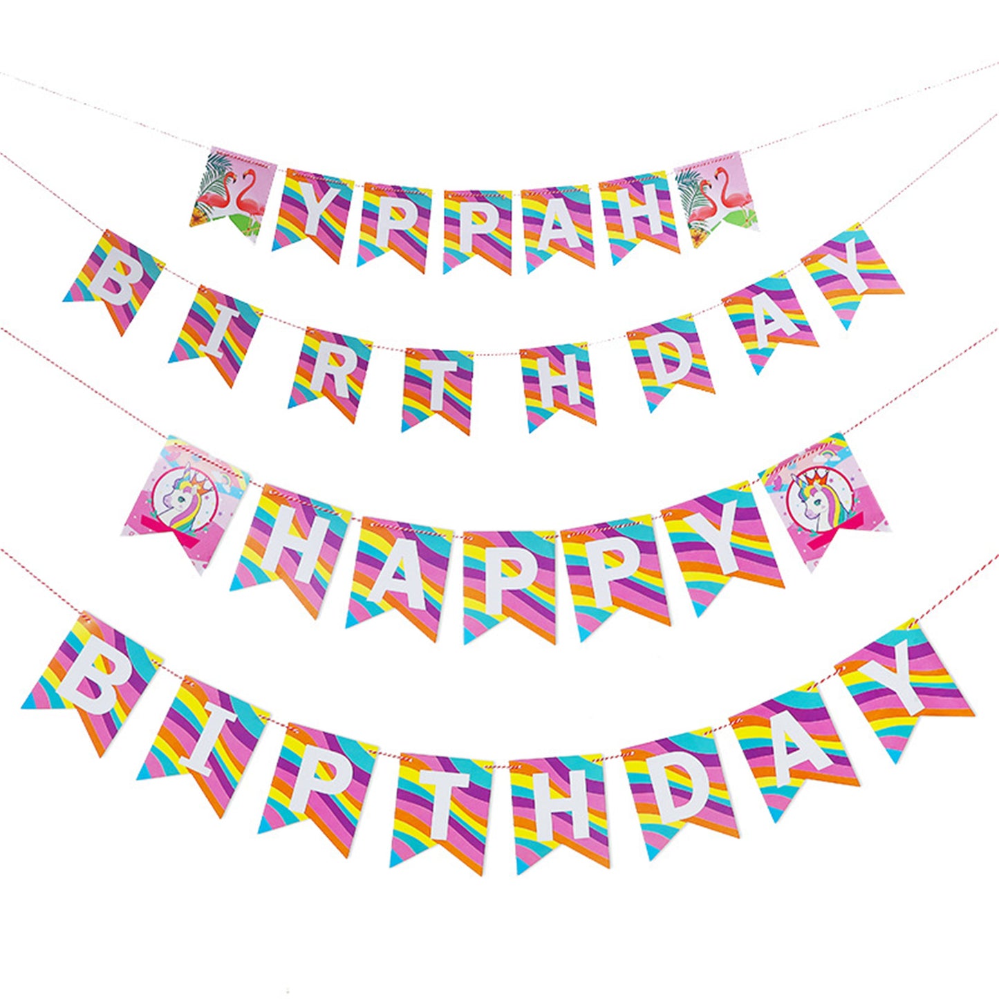 Flamingo Unicorio Birthday flag