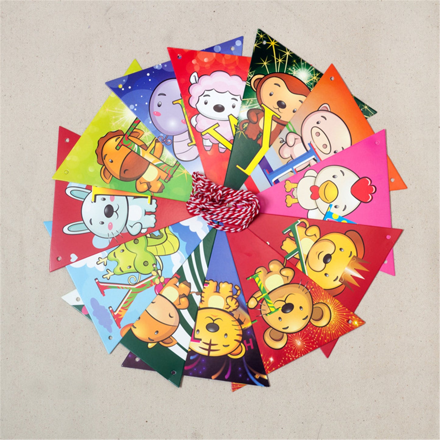 Party decoration Triangle pull flag