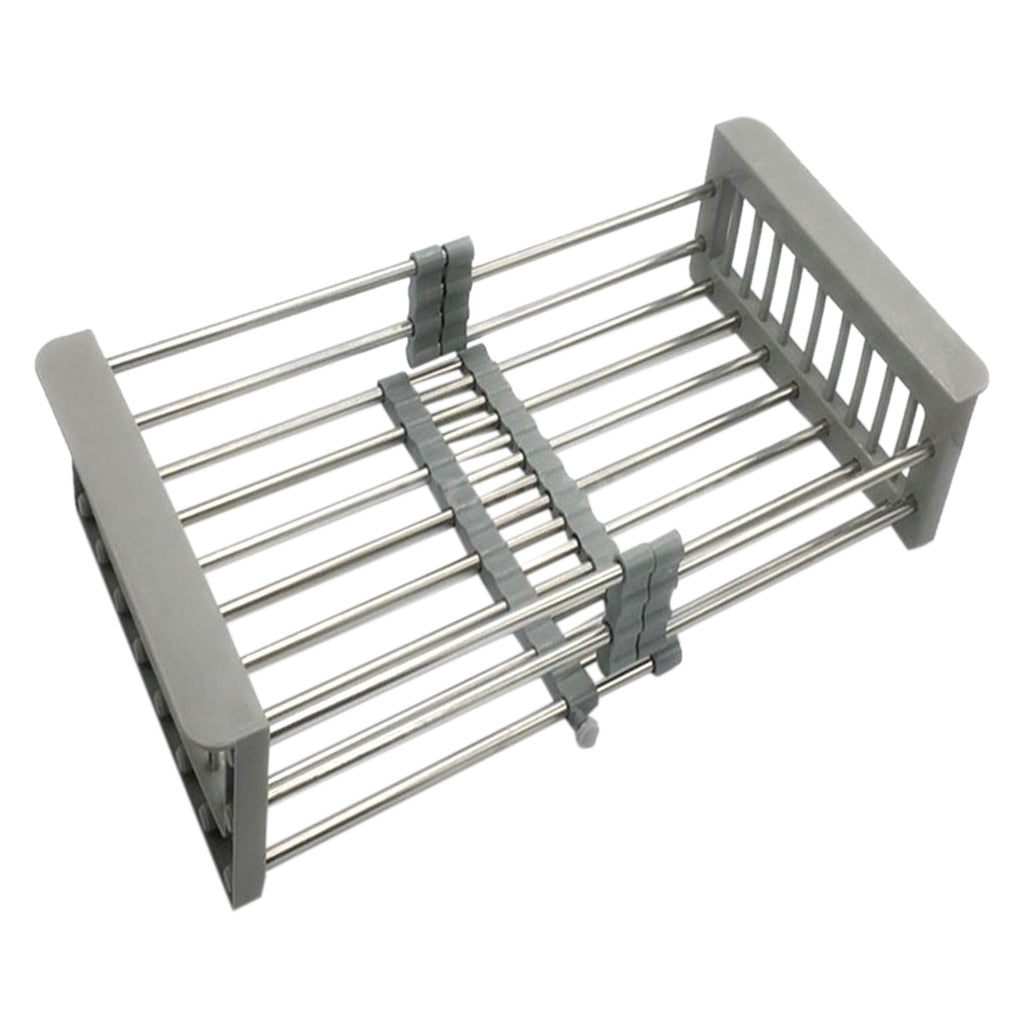 Rack Drain Basket Stainless Steel Telescopic Sink Dish Drainers