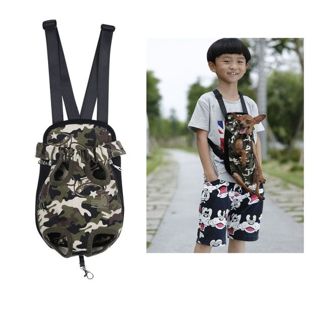 Pet Carrier Dog Front Chest Backpack Five Holes Backpack Dog Outdoor Carrier Tote Bag Sling Holder Mesh Cat Puppy Dog Carrier