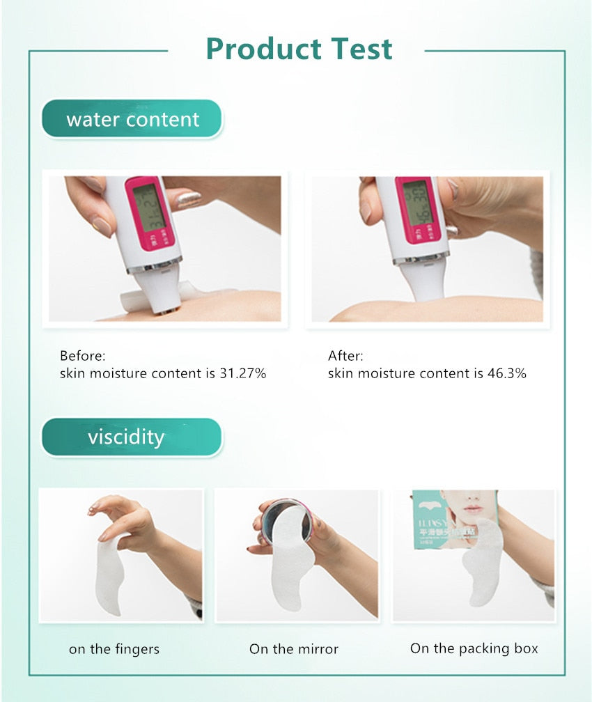 Ilisya Forehead Wrinkle Pads Moisturizing Patches Wrinkle Removal Facial Strips Mask Forehead Patch Stick Plant Essential Oil