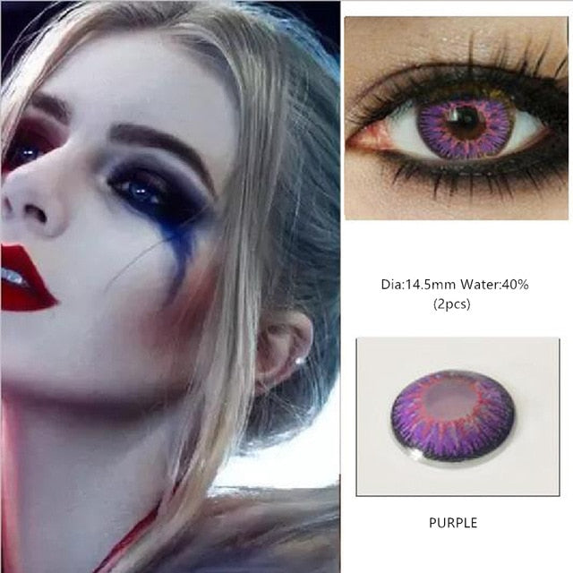EYESHARE 1 Pair Beautiful Pupil Eye Cosmetic Colorful Contact Lenses Halloween Cosplay Lenses Crazy Lens for Eyes