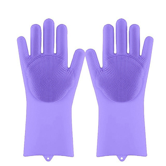 Magic Silicone Dishwashing Rubber Scrub Gloves