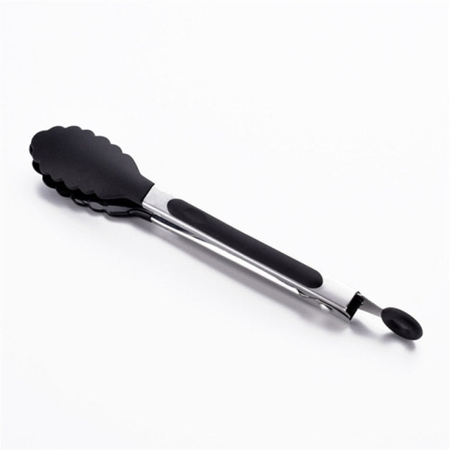 Stainless steel Silicone Kitchen Tongs BBQ Clip Salad Bread Cooking Food Serving Tongs Restaurant Food Folder Kitchen Tools