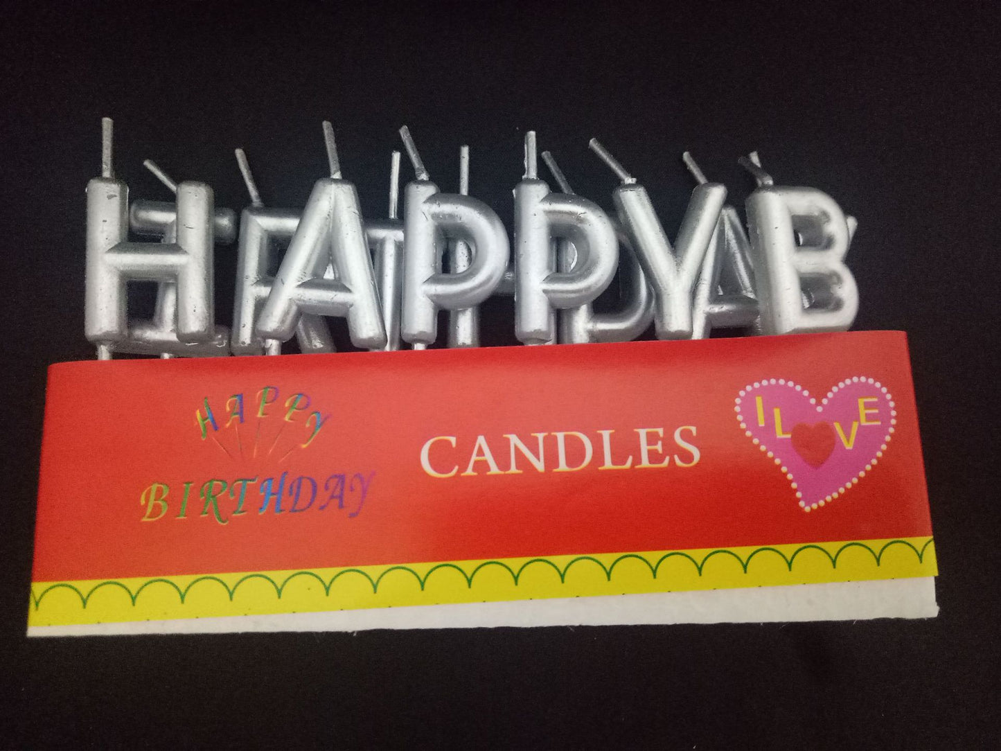 Gold-plated silver letter birthday candle happybirthday