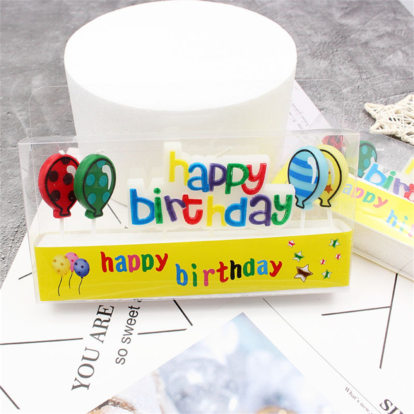 Happy birthday letter candle balloon set candle