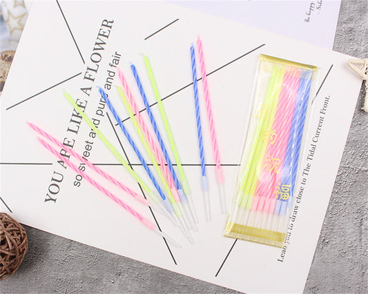 Long support spiral threaded candle,10pcs