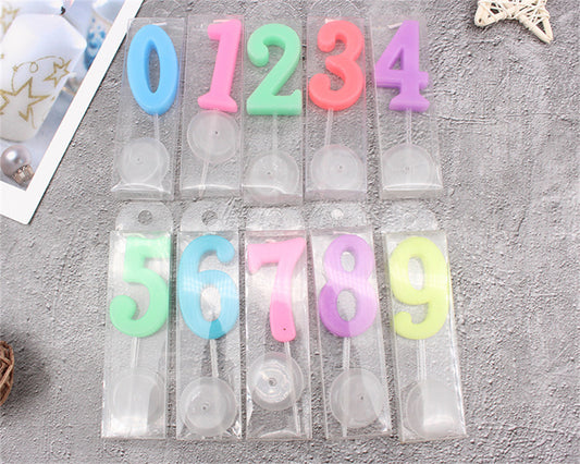 Large Color 0-9 crystal number candle