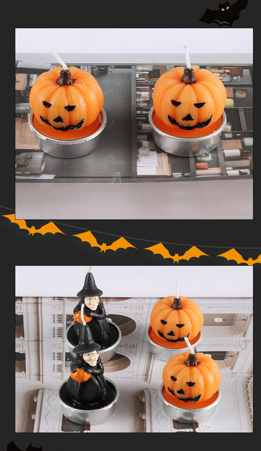 Halloween pumpkin candle