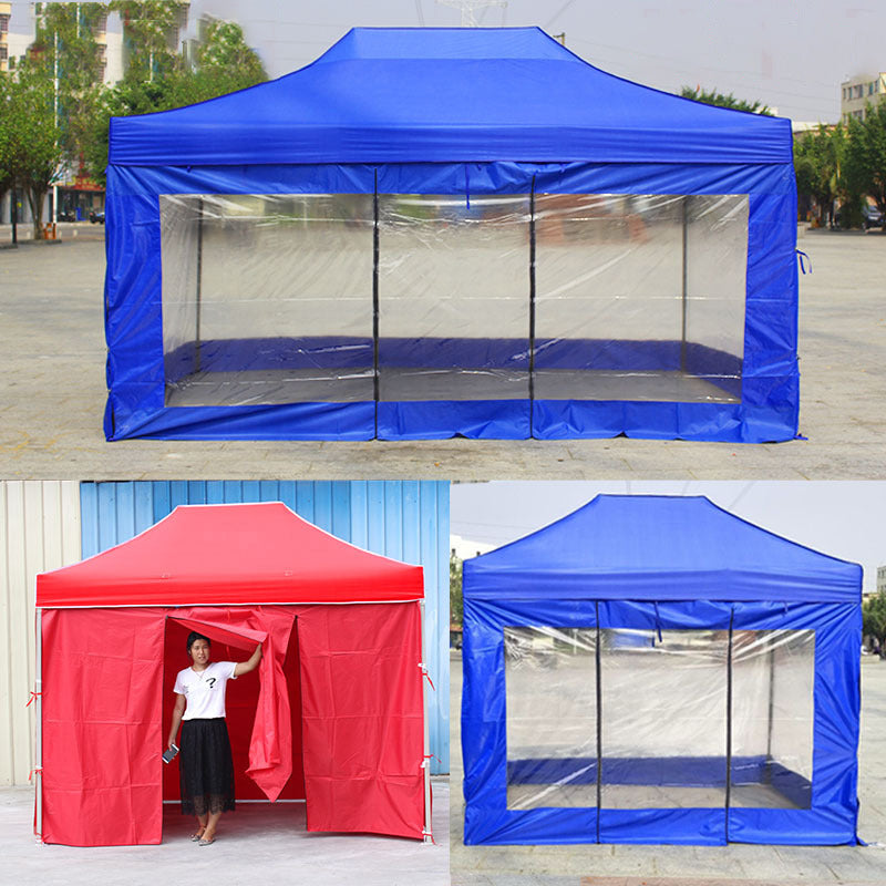 Traditional tents are surrounded by cloth on all sides