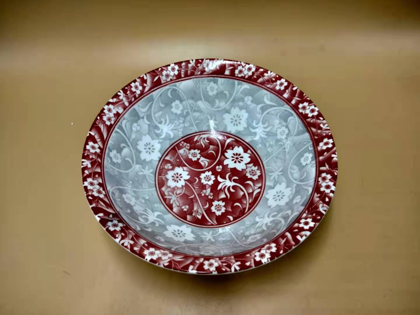Red ceramic bowl