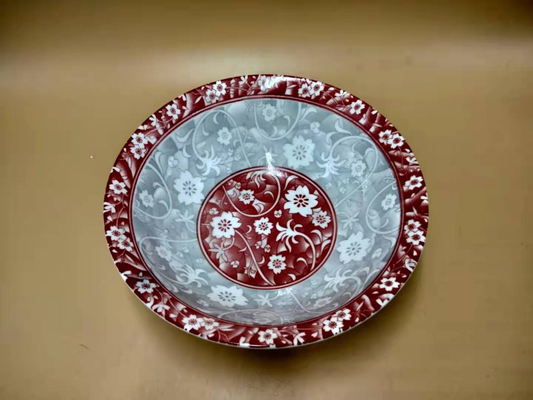 Red ceramic bowl