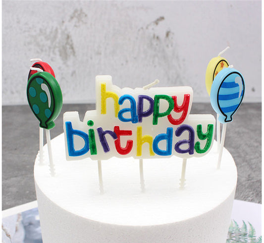 Happy birthday letter candle balloon set candle