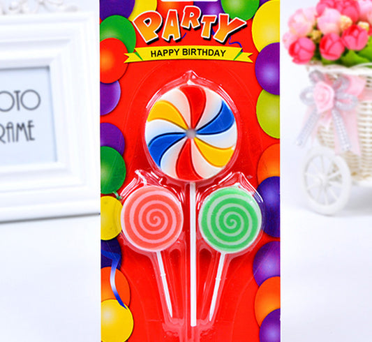 Three-pack lollipop candles
