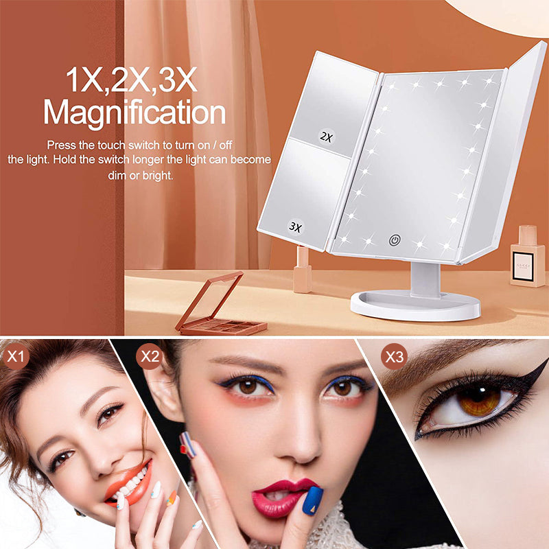 LED Light Folding Makeup Mirrors
