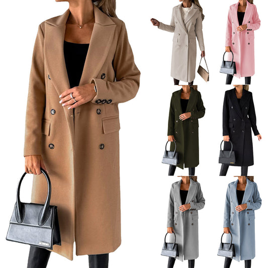 Ladies Lapel Winter Overcoat