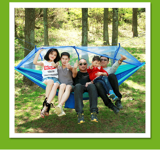 Outdoor mosquito net hammock camping with mosquito net ultra light nylon double army green camping air tent