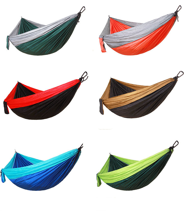 Outdoor nylon parachute cloth hammock single or double camping riding indoor leisure swing hanging chair