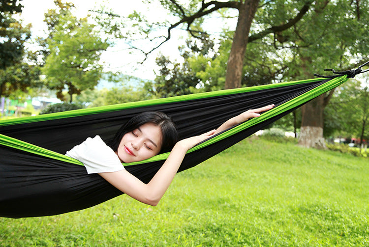 Outdoor nylon parachute cloth hammock single or double camping riding indoor leisure swing hanging chair