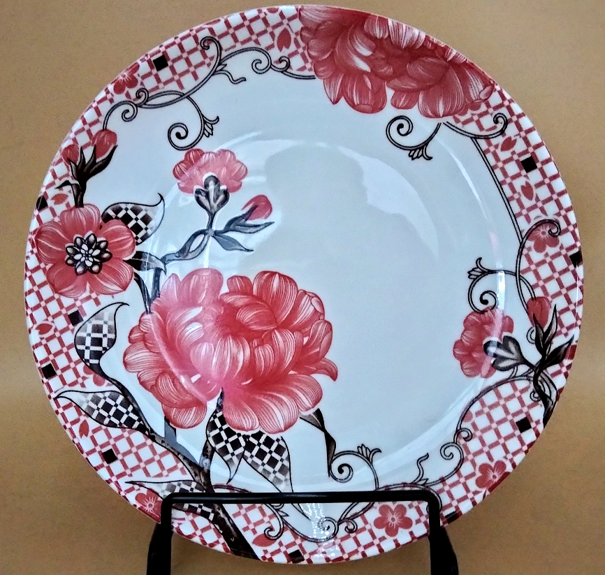 Flower ceramic plate and bowl